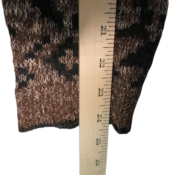Free People Tunic Sweater Women Medium Brown Aztec Tribal Wool Alpaca Blend Boho - Picture 10 of 11